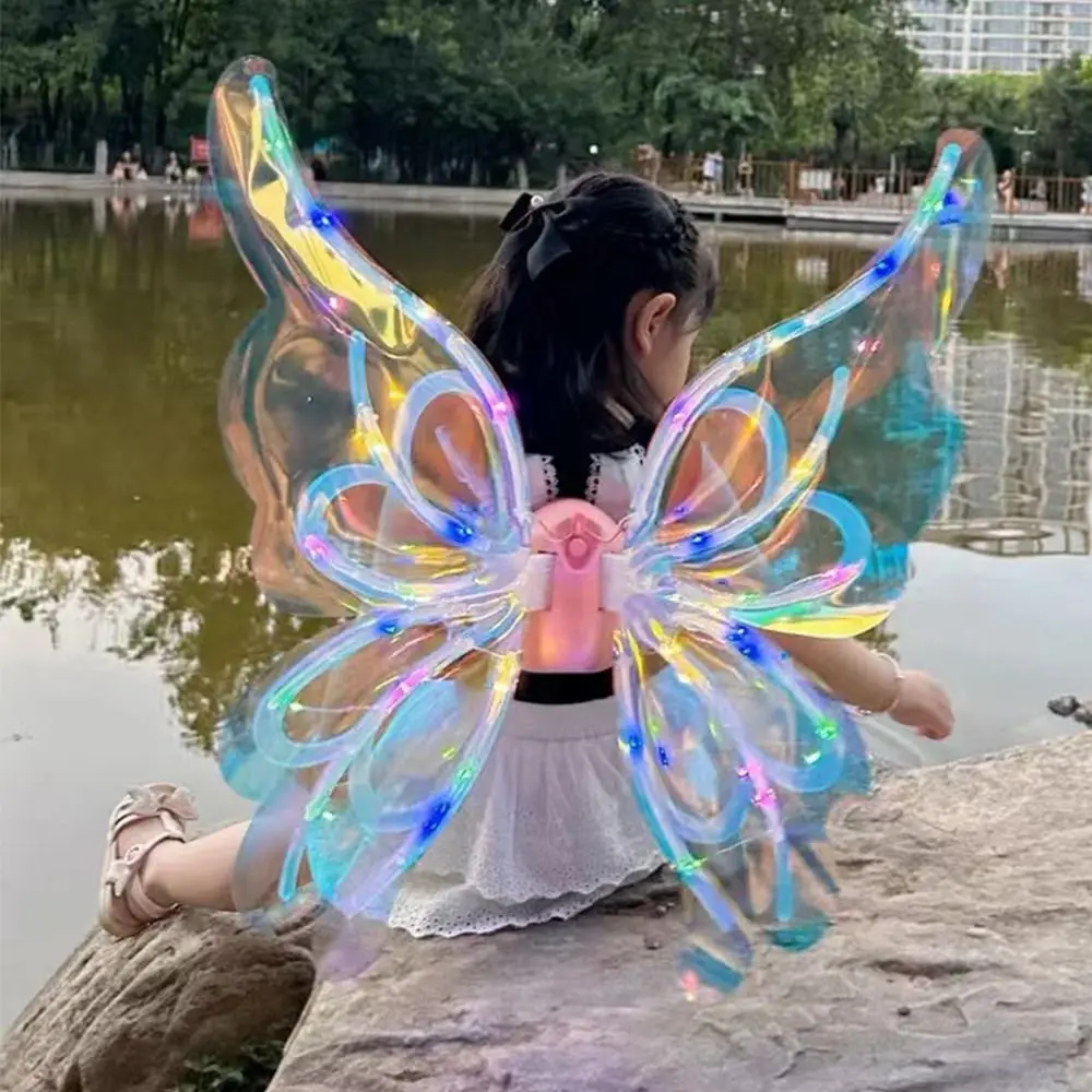 Creative LED Electric Butterfly Wings with Light Music Moving Wings Electric Elf Wings Costume Fluttering Wings Colorful Shiny