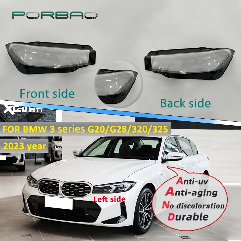 

Car Front Headlight Lens Cover For BMW 3 Series G20 G28 320i 330i 325Li 2023 Glass Auto Shell Headlamp Lampshade Replacement DIY