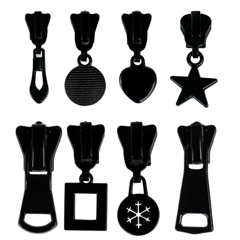 32Style New 15pc 3# 4# 5# 8# Resin White Black Zipper Sliders Coat Clothing Accessory Gold Silver Replace DIY Resin Zipper Heads