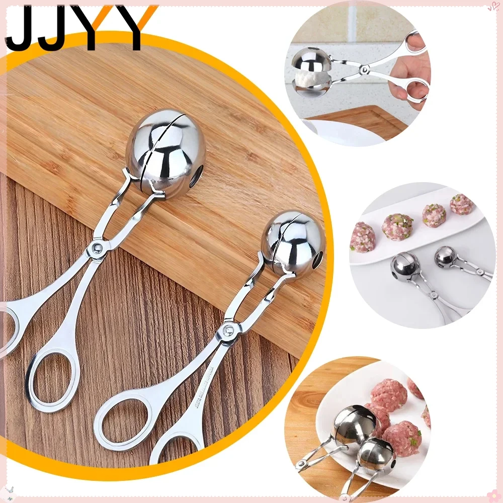 JJYY 304 Stainless Steel Meatball Maker Multifunctional Meatball Mould Ice Cream Scoop Kitchen Tool for Meat & Poultry