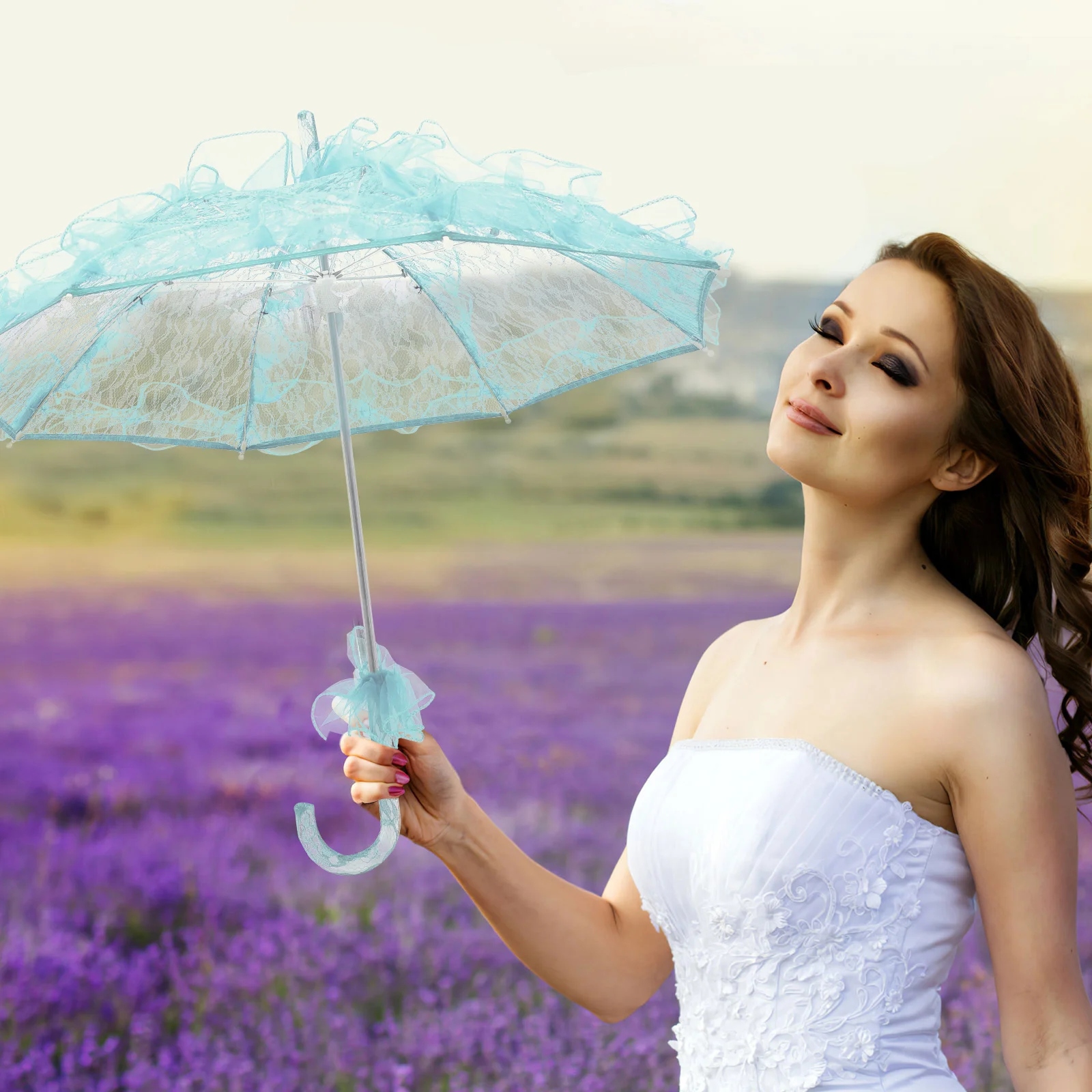 Lace Parasol Umbrella Wedding Bridal Umbrella Photo Prop Scene Layout Decoration lace umbrella