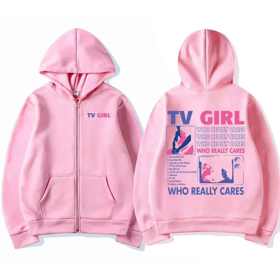 TV Girl Who Really Cares Music Album Zipper Hoodie Unisex French