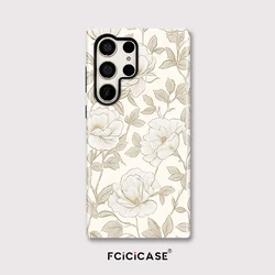 Flower Pattern Silicone Acrylic Phone Case with TPU Cover - Galaxy S24 (TYFL843)