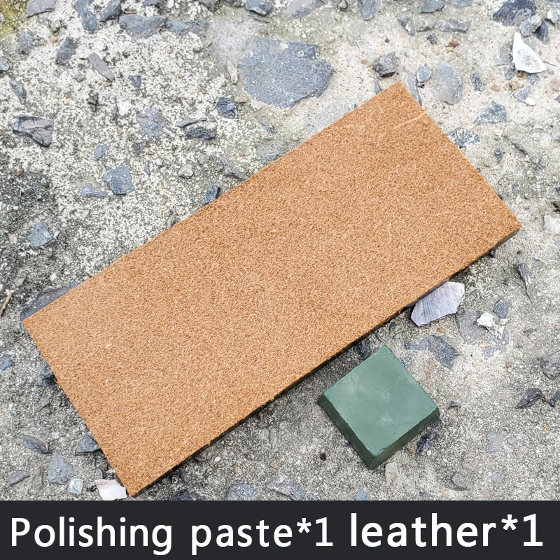 Double Side Leather Strop Stropping Block Kit with Polishing