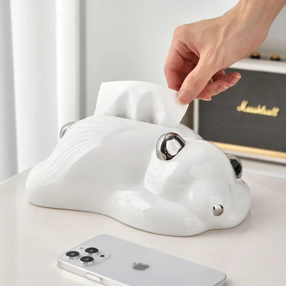 

Table Polar Room Cute Korean Bear Tissue Box Decorations Holder Storage Living Kawaii Home Napkin for Holders Ceramic Decor