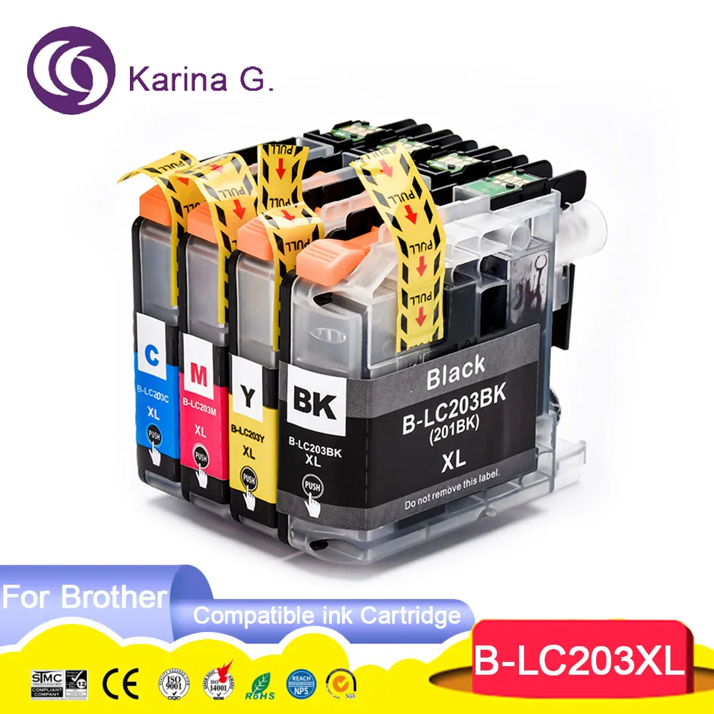 LC201 LC203 LC203 Compatibel Ink Cartridge For  MFC-J885DW J460DW J480DW J485DW