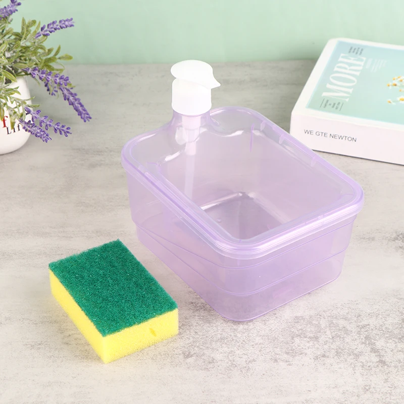 1SetLiquidSoapDispenserKitchenDishSoapDispenserWithSponge