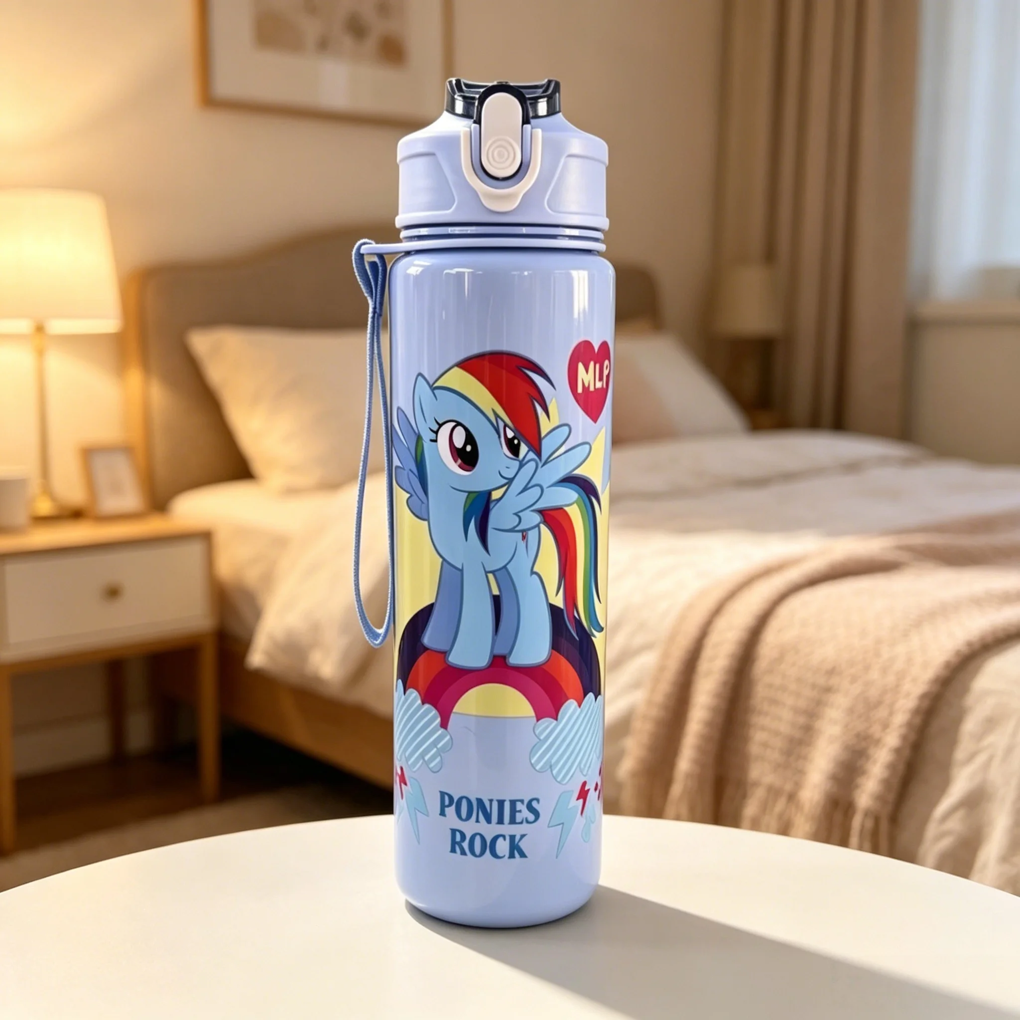 Charming Pony-Printed Leakproof Reusable Water Bottle – Durable, High-Grade & Lightweight