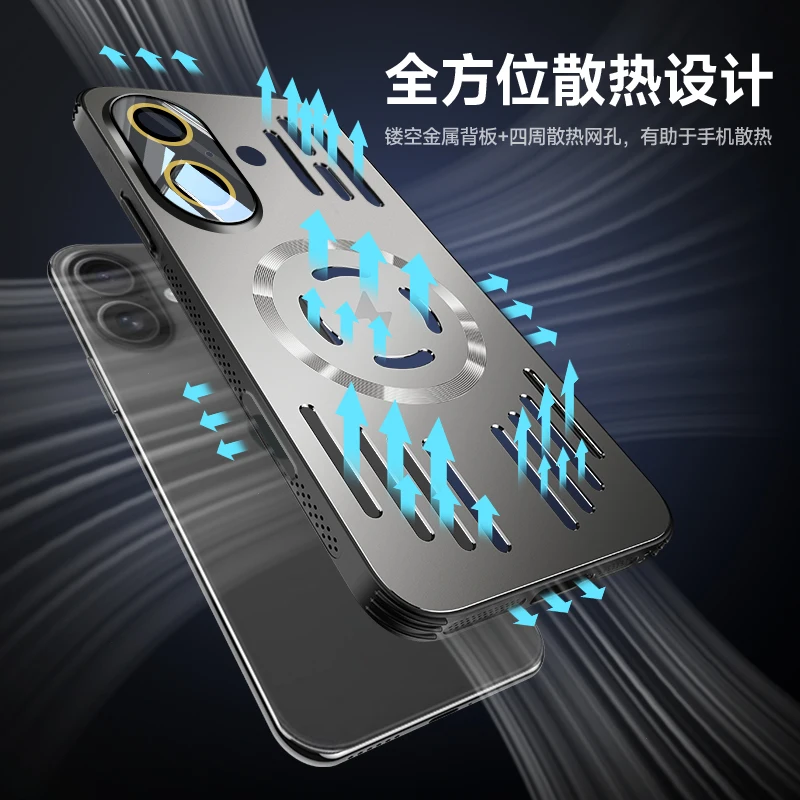 MagSafe-Compatible Metal Heat Dissipation Aluminum Alloy Shockproof Case
