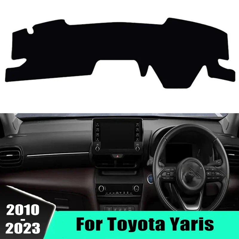 Copertura del cruscotto dell'auto Tappetini parasole Evitare i cuscinetti luminosi Pannello strumenti protettivo per i modelli Toyota Yaris 2010-2023