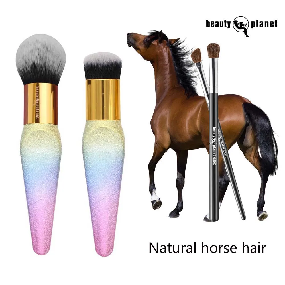 

Beauty Planet Oversize Loose Powder Foundation Brushes Makeup Brush Horse Hair Professional Make Up Cosmetic High Quality Tools