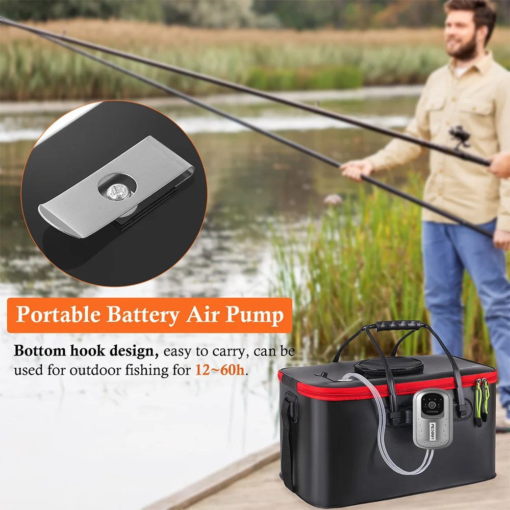 FEDOUR Aquarium Air Pump Battery Operated USB Charge Oxygen Pump