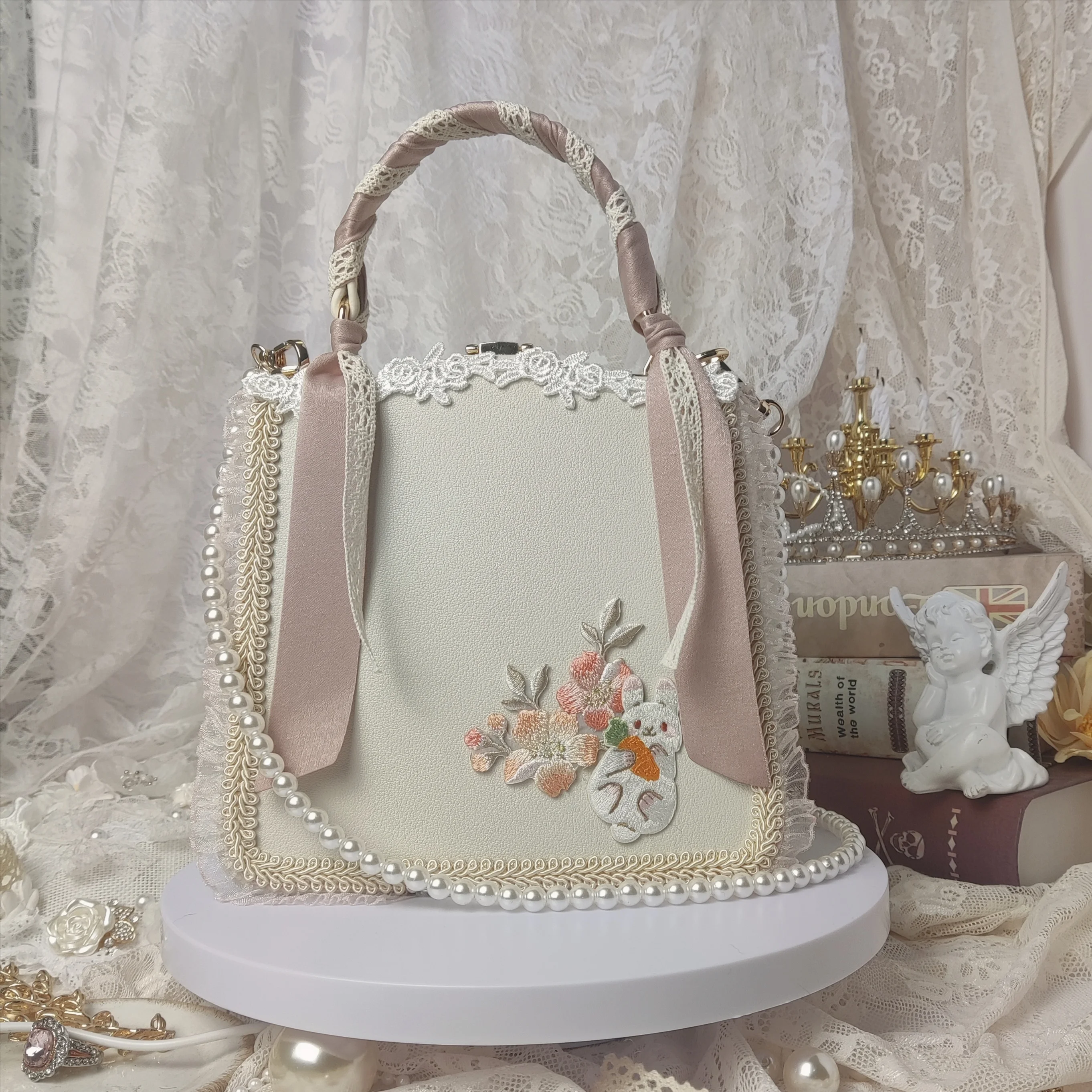 Lolita Kawaii Handbag Women Strawberry Rabbit Tote Bags PU Leather Shoulder  Bag Women Jk Hand Bags 2023 New Designer - AliExpress