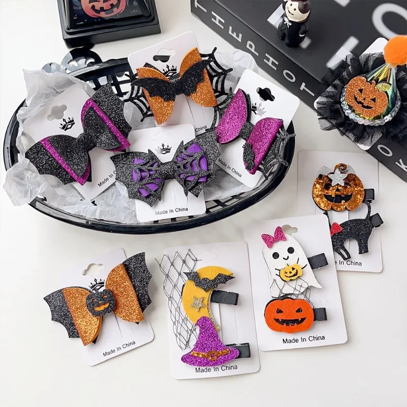 Halloween Decorations, Creative and Quirky, Pumpkin, Ghost, Bat, Border Clip, Festive Atmosphere Hair Accessories,Dressing Props