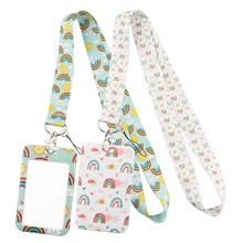 

Cartoon Rainbow Cute Lanyard for Keys Keychain Badge Holder ID Credit Card Pass Hang Rope Lariat Mobile Phone Charm Accessories