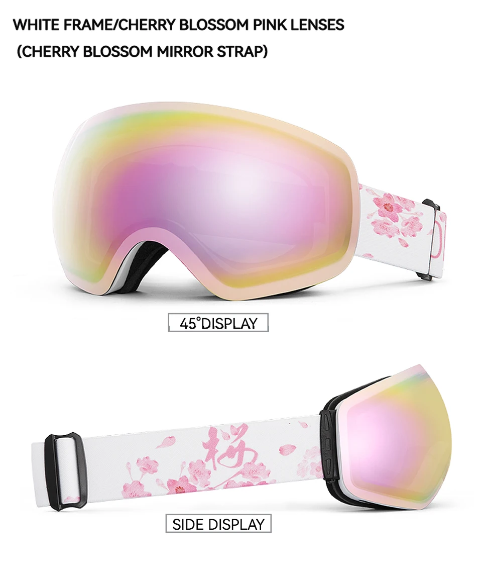 COPOZZ Skibrille UV400 Schutz Skimaske Männer Frauen Antibeschlag Big Face Skibrille Outdoor Sport Snowboard Skifahren Brillen – Detail 7