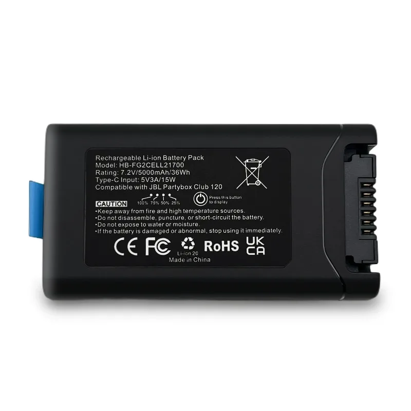 For JBL PARTYBOX Series CLUB 120 Portable Bluetooth Party Speaker Battery 7.2V 5