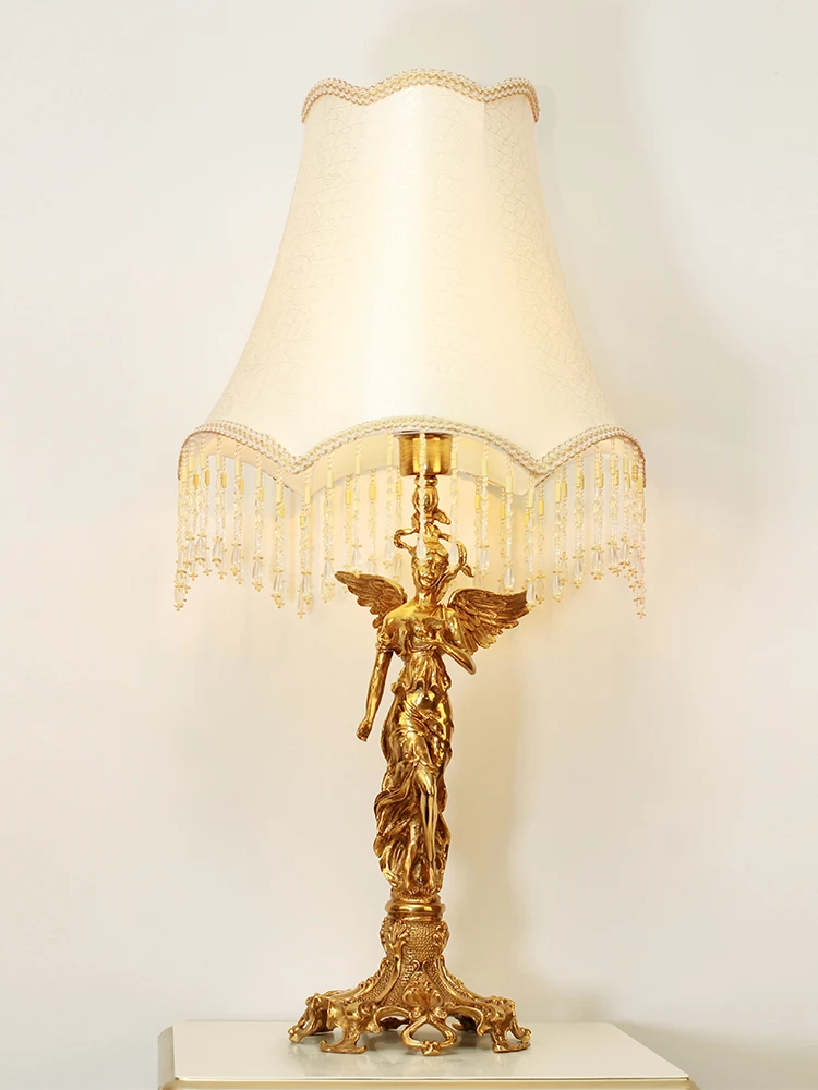 

French Vintage Copper Restaurant Angel Table Lamp office boss reading desk light Luxury Living Room study wedding table lighting