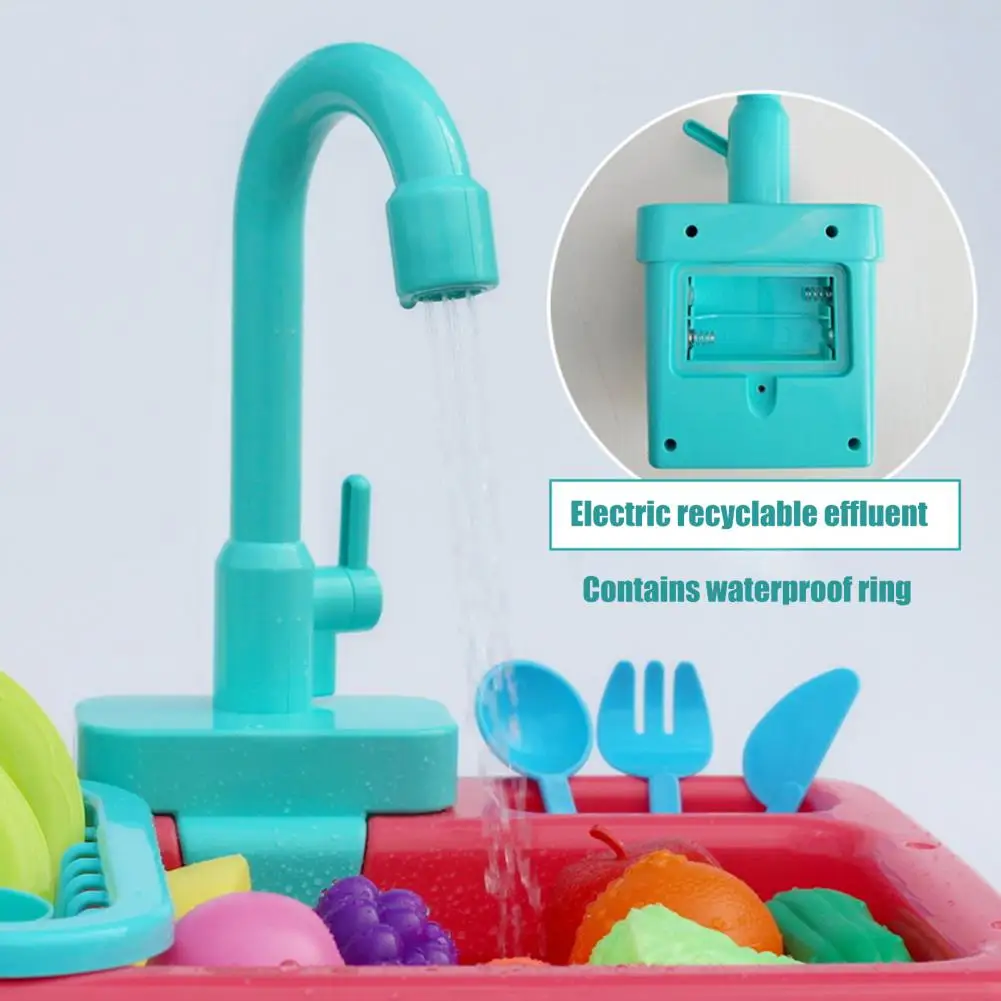 Kitchen Sink Play Toy Faucet Rotatable Toy Faucet with Running Water for Kids Playhouse Kitchen Sink Battery Operated for Boys