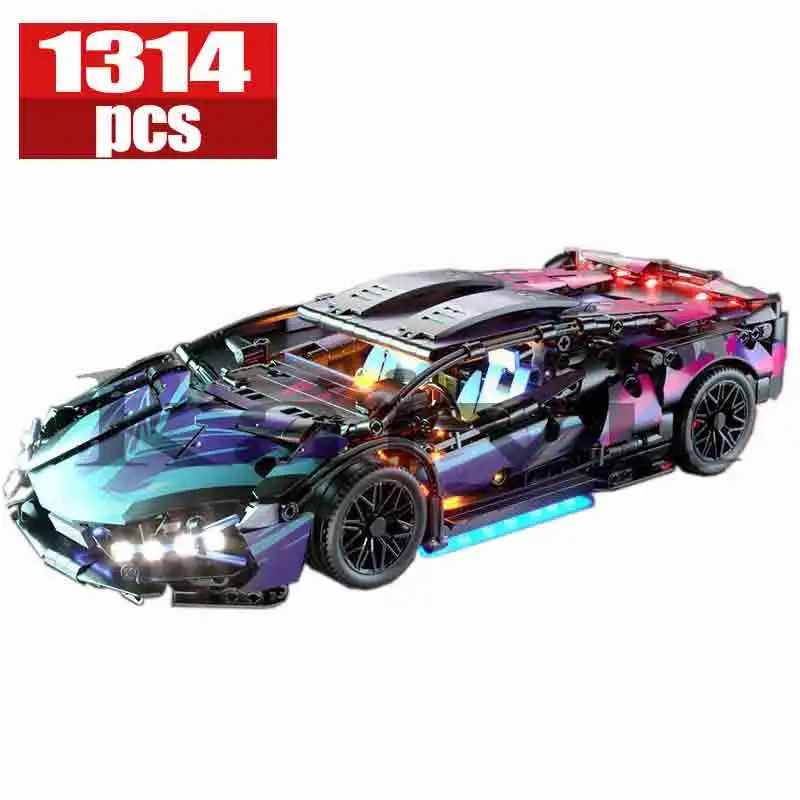 Building Block Toy 1314 Pcs Remote Control LED Supercar Power Building Blocks Lamp Bricks Speed Racing Sets Toys For Kids Models Gifts