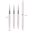 KADS 3pcs 100 Natural Kolinsky French Nail Art Liner Brushes 8/15/20mm Gel Polish Nail Art Tools Design Painting Drawing Liners 2