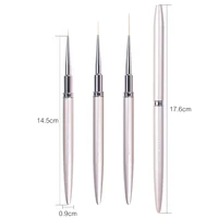 KADS 3pcs 100 Natural Kolinsky French Nail Art Liner Brushes 8/15/20mm Gel Polish Nail Art Tools Design Painting Drawing Liners 2