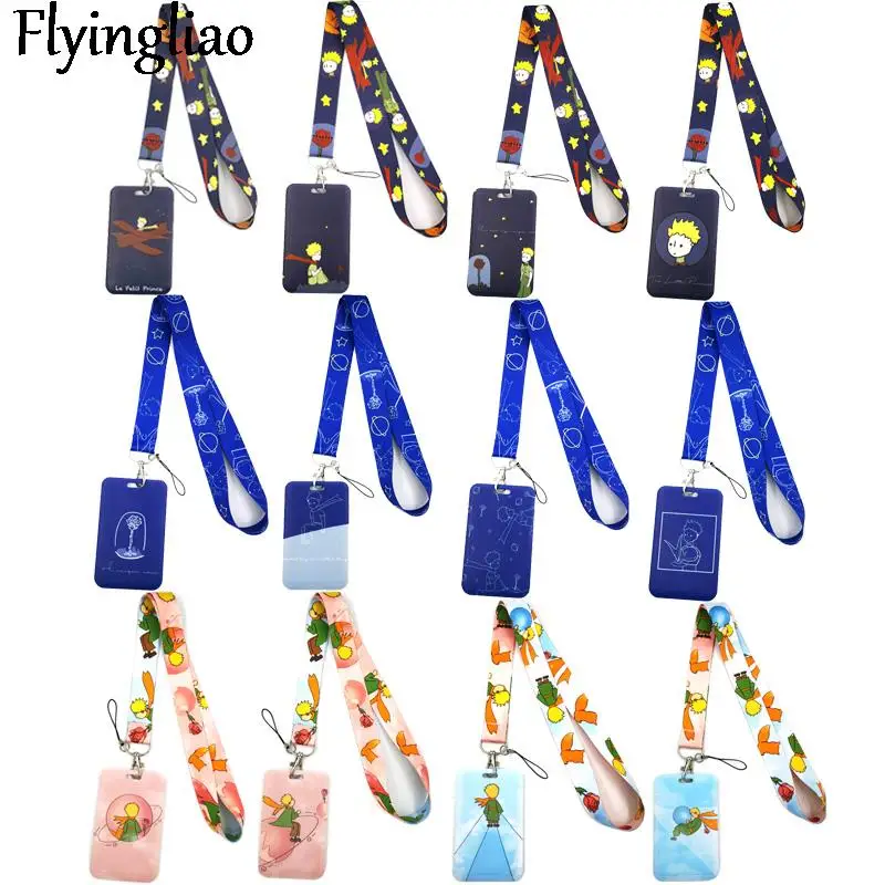 Little Prince Art Cartoon Anime Fashion Lanyard Bus ID Name Work Card Holder Accessories Decorations Kid Gifts Strap Card Holder