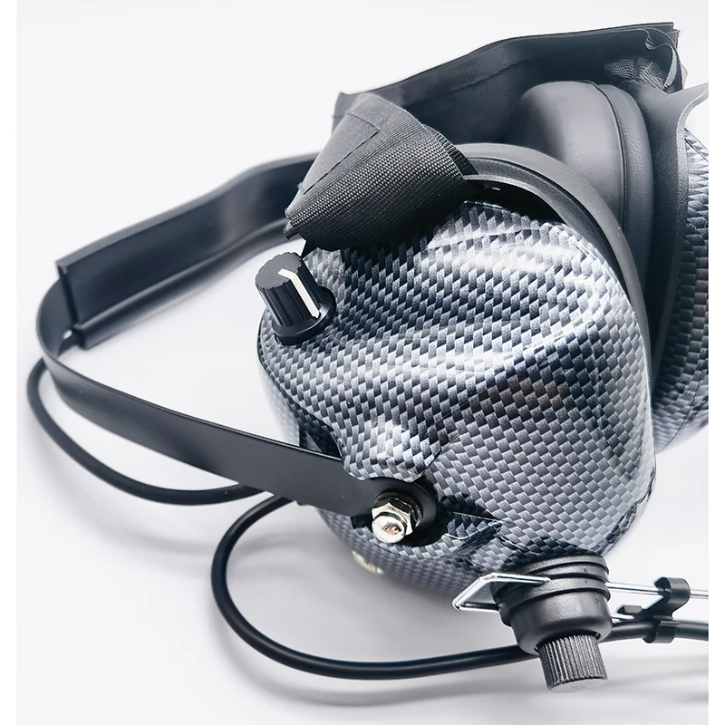 ‎H41-CF Carbon Fiber Aviation Helicopter Headphone Active Noise Cancelling Behind Head Headset for Motorola CP040 EP450 Radio