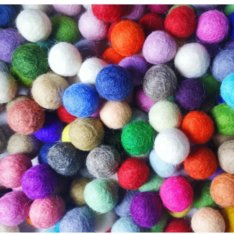 10pcs Wool Felt Balls DIY Craft Supplies Christmas Hand Made Decoration
