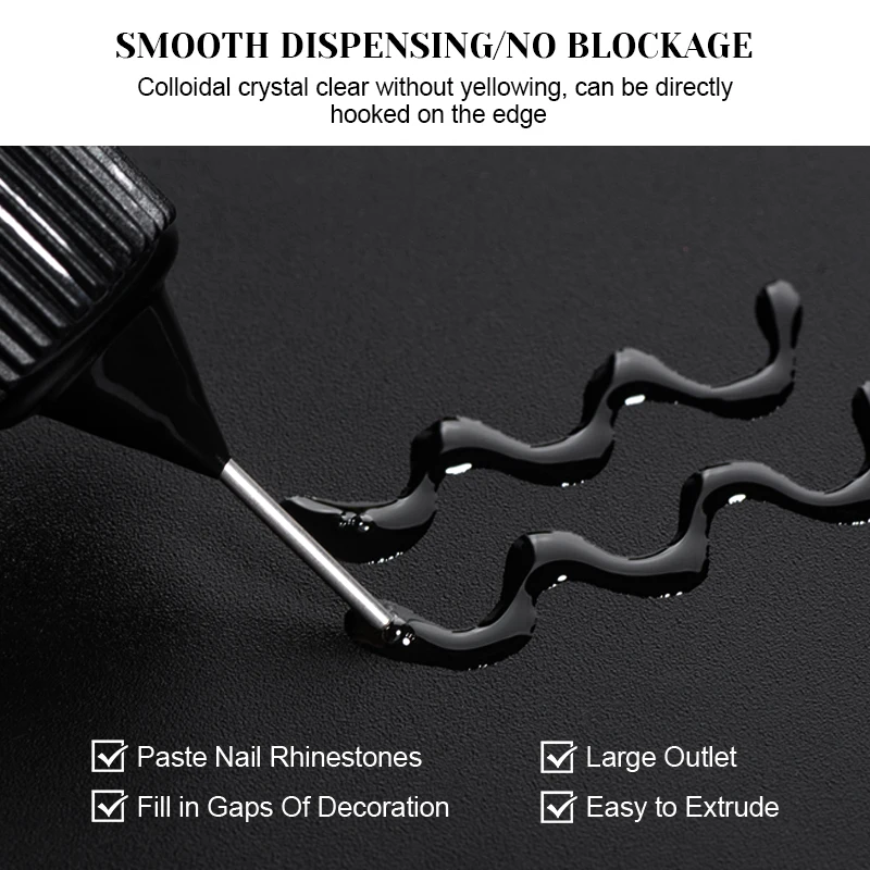 MEET ACROSS 12ml Nail Rhinestone Gel Glue Nail Supplies For Nails Charm 3D Nails Bling Gel  DIY Design Decoration Manicure 5
