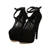 Spring and Autumn New Round Toe Suede Waterproof Table Cross-band Single Shoes Thin High Heel Banquet Large Women's Shoes 3
