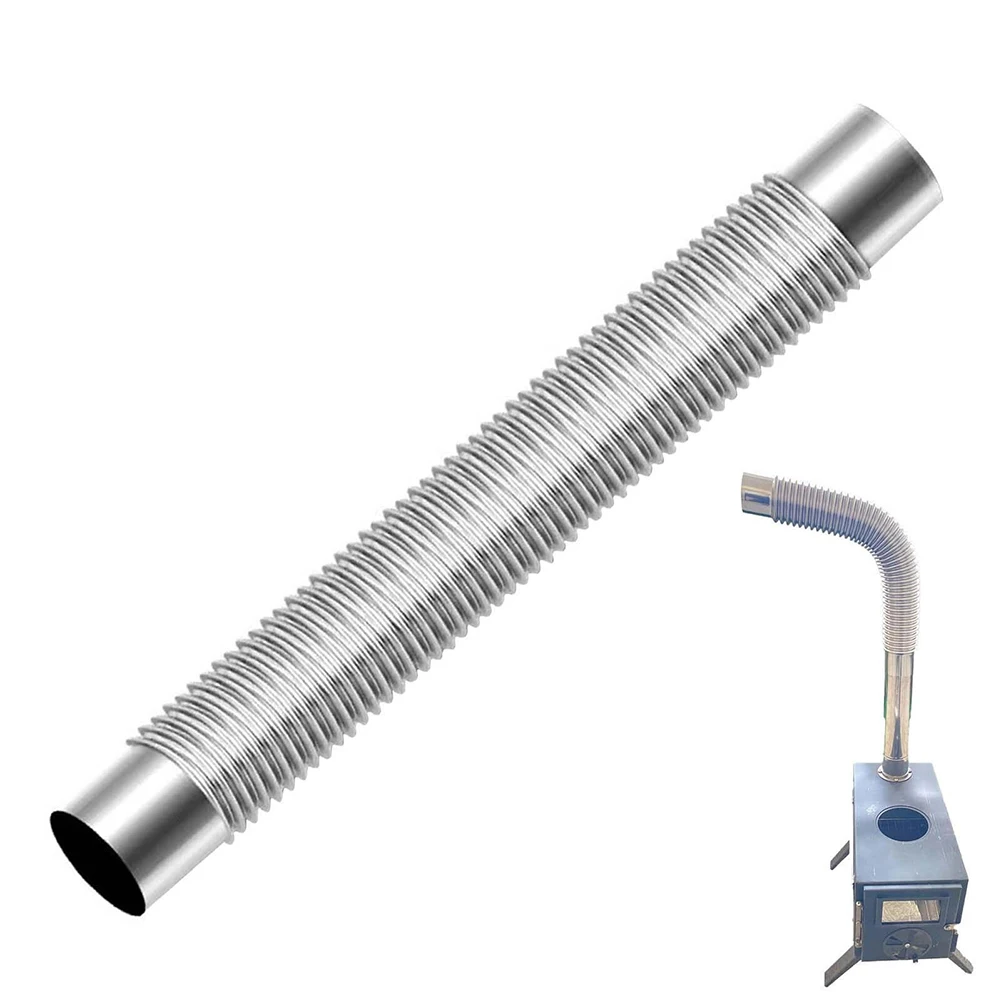 50*6cm Wood Stove Pipe Stainless Steel 90 Degree Elbow Chimney Liner Bend 90&deg; Multi Flue Stove Pipe Vent Exhaust Accessories chimney liner bend chimney liner pipe