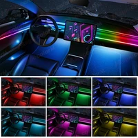 18 in 1 Led Car Ambient Lights 213 64 Color RGB Symphony Streamer Bluetooth Rainbow Interior Acrylic Strips Atmosphere Lamp Kit - Image 4