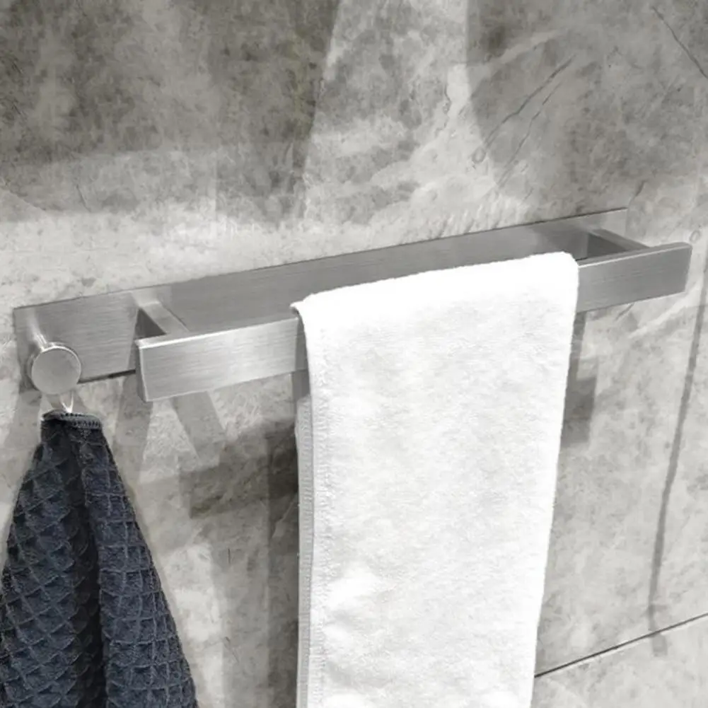 

Towel Rack Punch-free Easy to Install Space-saving Stainless Steel Towel Holder with Hook for Bathroom Kitchen