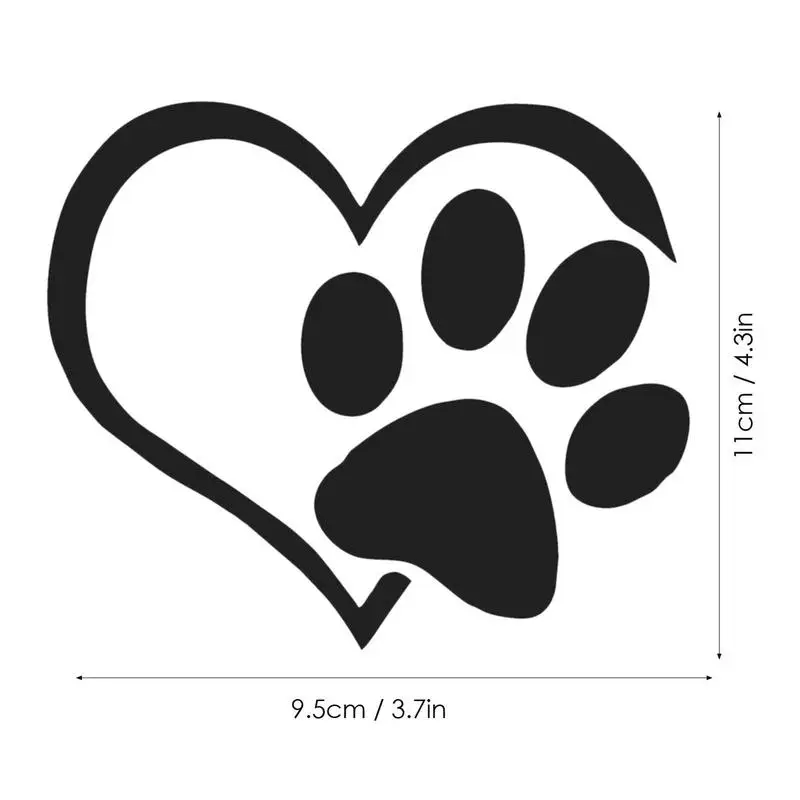 Wall Sticker Print Pet Paw With Heart Dog Cat Vinyl Decal Car Window Bumper Decor For Home Wallpaper wall stickers