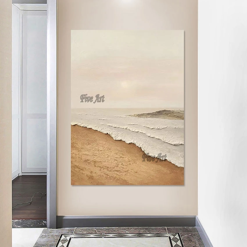 

Sea Beach Scenery Canvas Abstract Oil Painting Acrylic Wall Art Pictures Artwork No Framed Hand Drawing Home Decoration Item