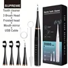 Tartar applicator, tartar removal tool, 5 modes, USB fast charge, 5 replaceable brush head electric toothbrush cleaning set 6