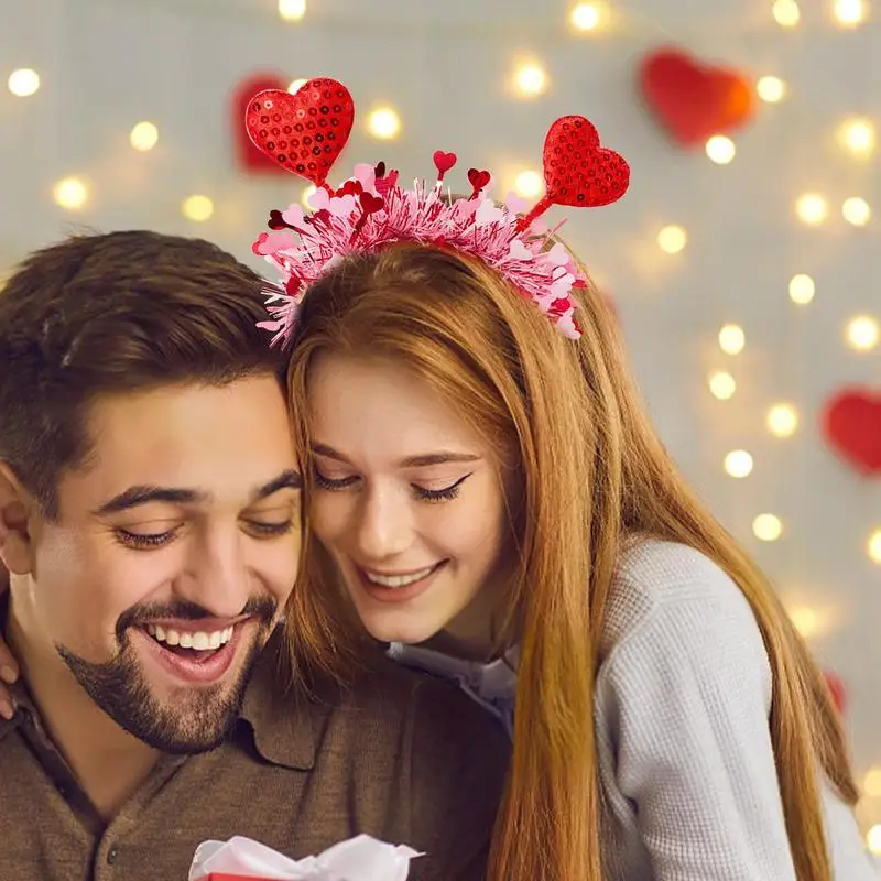 Heart Headpiece Heart Hair Accessories Valentines Day Headband Hair Hoop Photo Props Valentines Headband For Lovers Wives