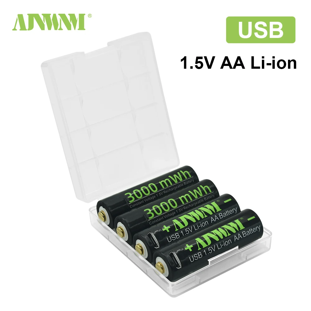 Bateria Recarregável de Alta Capacidade do Li-íon de 1.5v aa 3000 Mwh Usb para o Rato do Controle Remoto Pequeno fã Bateria do Brinquedo Elétrico Mais Cabo - Image 5