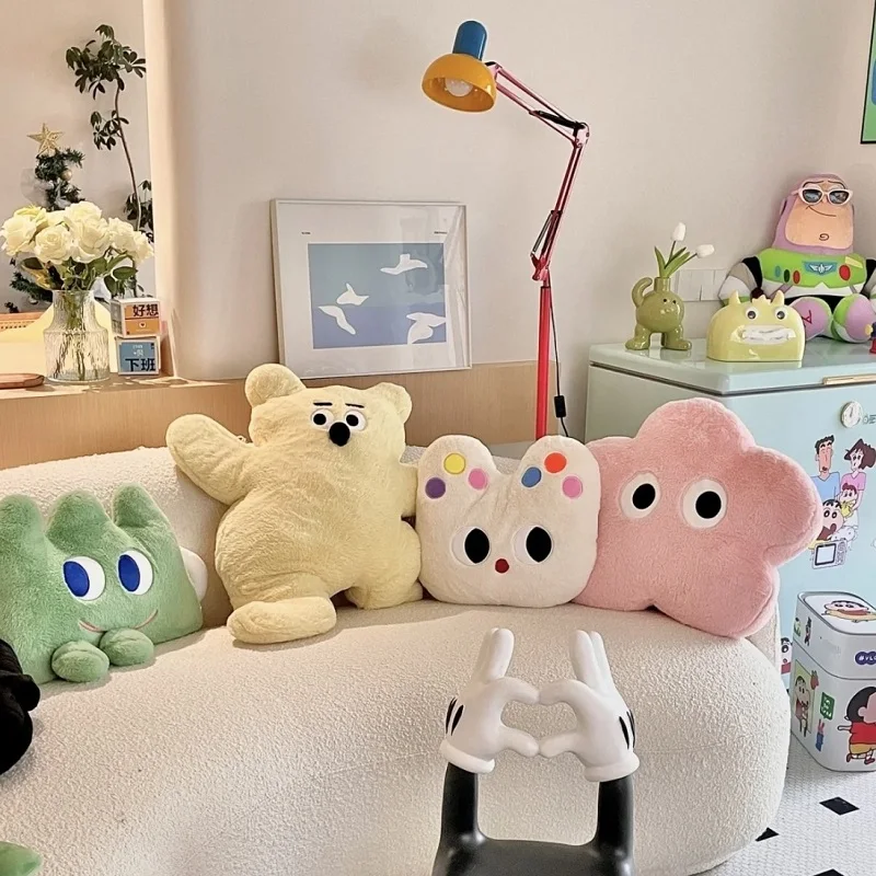 Soft Animal Plush Cushion Cute Stuffed Toy Hugging Pillow 3D Flower Bear Cat Pig 2