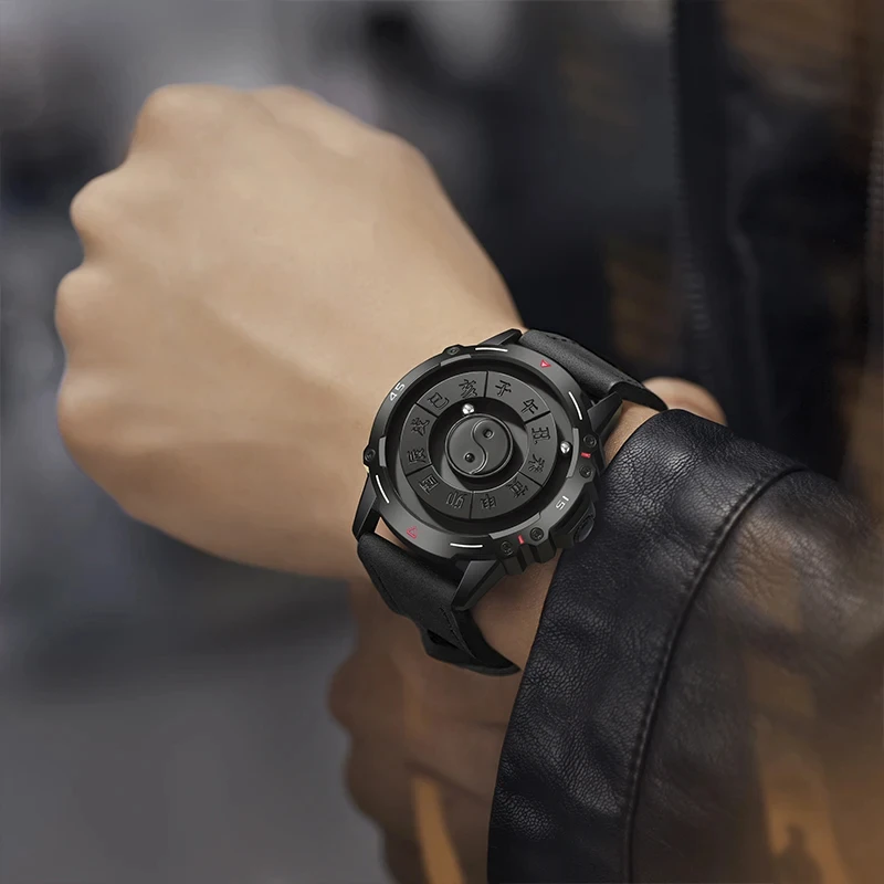 DOM Original Chinese Traditional Culture Men's Watch waterproof Magnetic Metal Bead Pointer Conceptual Dial Casual Man Clock