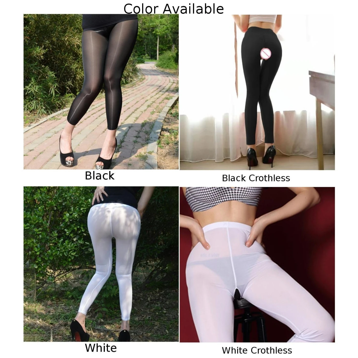 Womens Ultra thin Transparent Leggings Stretchy Long Pants Sheer Skinny  Trousers