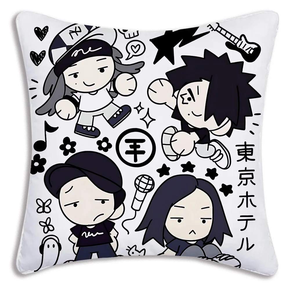 Hot Rock Band Tokios Hotels Pillow Covers Cartoon Sofa Decorative Home Double-sided Printing Short Plush Cute Cushion Cover 5