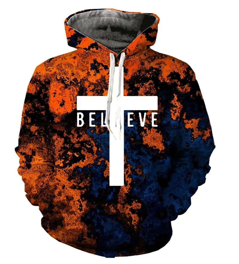 thumbnail image 1 of Sudadera con capucha con estampado 3D de cruz cristiana de Jesús, sudadera con capucha de manga larga para hombre, jersey de primavera y otoño, ropa de calle, sudaderas con capucha, 1 of 5