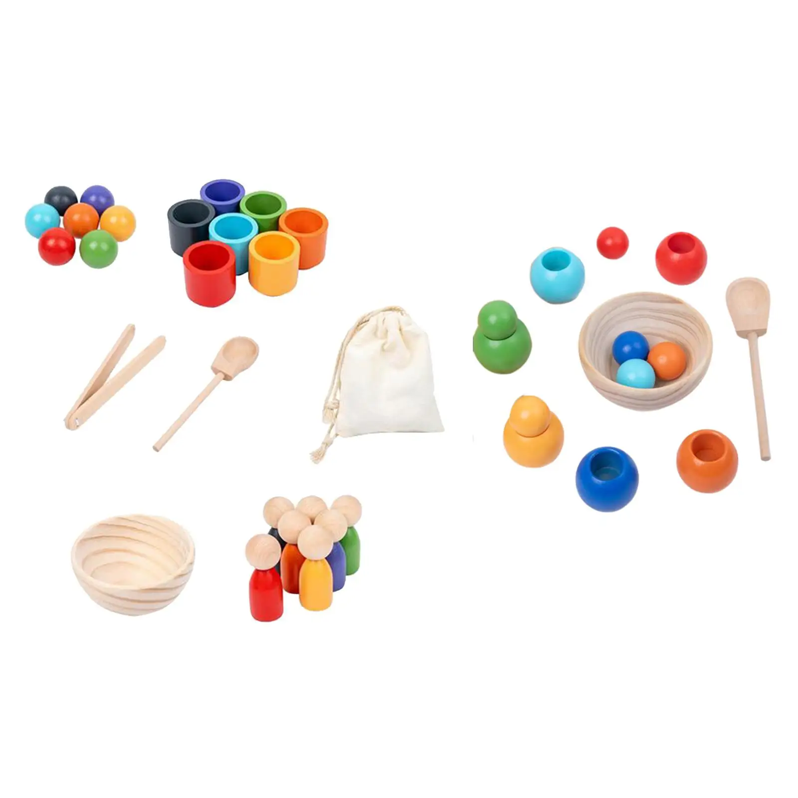 

Balls in Cups Montessori Toy Preschool Sensory Toys with Cups and Balls for Kids Toddlers Training Logical Thinking Sorter Game