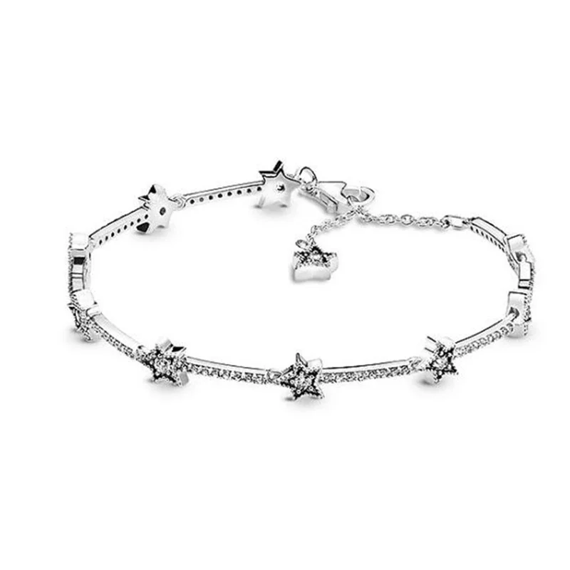 

Роскошный браслет из стерлингового серебра 925 пробы, элегантный браслет с бриллиантами для тенниса, прилегающий дизайн, высококачественные бусины-шармы, украшения для свадьбы своими руками
