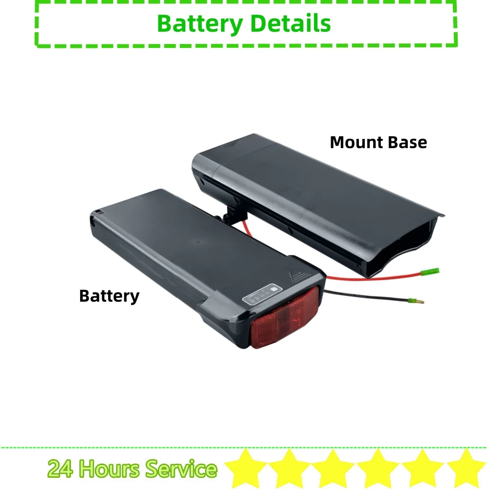 Batteria per bici elettrica Elcykel da 28 pollici 36V 10.4Ah 10Ah 12Ah 14Ah Montaggio portapacchi posteriore per batteria per bici elettrica Elcykel Kayoba E-legance - immagine 2