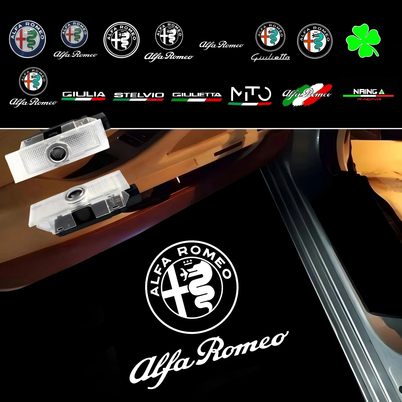 2X LED Car Welcome Logo Light Door Projector Light For Alfa Romeo Giulia 952 Tonale Mito Stelvio 949 Spider 159 166 GT Giulietta 1 2X LED Car Welcome Logo Light Door Projector Light For Alfa Romeo Giulia 952 Tonale Mito Stelvio 949 Spider 159 166 GT Giulietta 1