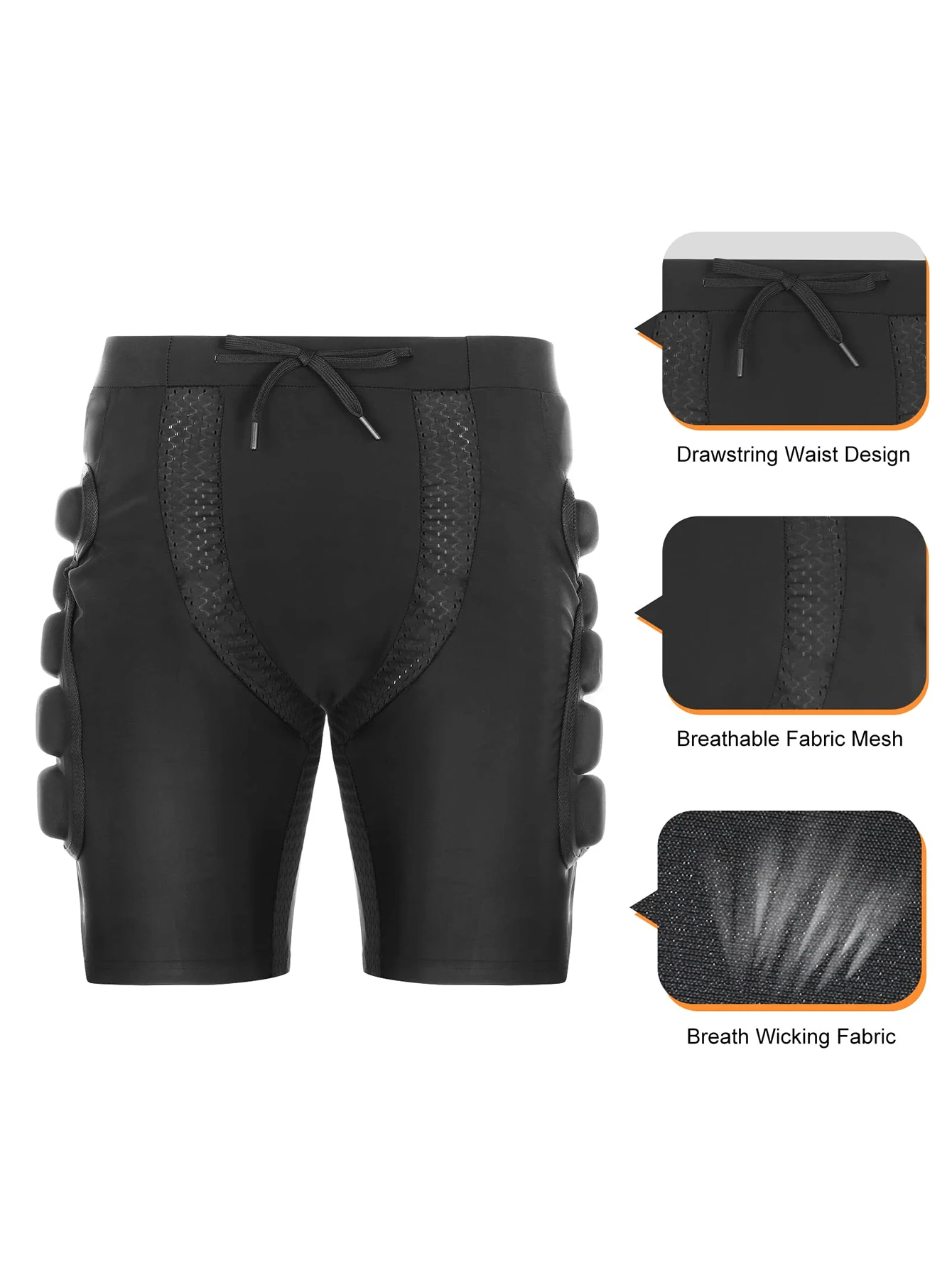 AVIVOR Snowboard Protection Padded Compression Shorts 3D Protection For Hip 0.8" Thick Ski Butt Pad protective shorts hip protective pads