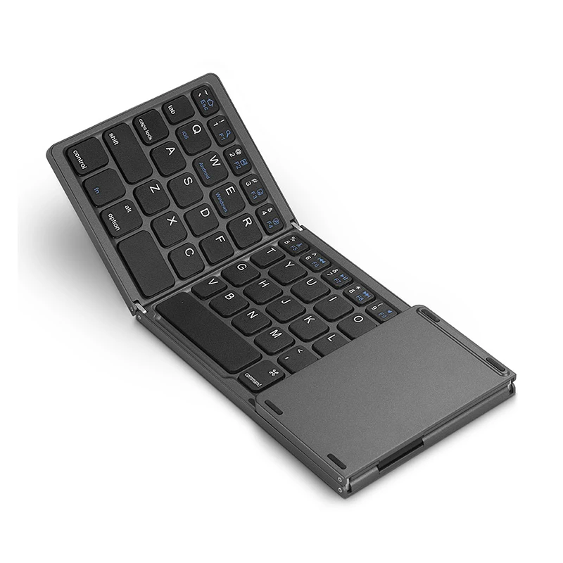 AJIUYU Mini Folding keyboard Wireless Bluetooth Keyboard with Touchpad for Windows Android IOS iPad Tablet phone Russian Spanish wireless keyboard tablet keyboard ipad keyboard